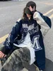 Giacche da donna in stile americano giacche per motociclisti vintage uomini uniforme da baseball high street y2k hip hop cappotto casual harajuku a manica lunga streetwear 230823