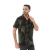 Мужские повседневные рубашки на гавайской пляжной рубашке блузки с коротким рукавом классическая тропическая футболка листьев