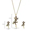 Orecchini di collana set 2023 Fashion Vintage GECKO LIZARD PENDANTE ANIMALE PER PER PERSONALITÀ DELLA TENDI