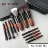 Makeup Tools 12st Portable Mini Makeup Brush Set Short Handtag Wool Blush Foundation Lip Soft Fluffy Beauty Cosmetic Tools Wholesale 230822