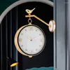 Wanduhren Europäische Goldene Vogeluhr Moderne Design Stille Sweep-Nadel-Korridor Hintergrund wall montiert hängende Uhr