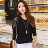 Women's Sweaters Spring And Autumn O-neck With Lace Fancy Design Sleeve Girls Pullover Sweater