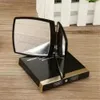 Miroirs compacts de marque, sac à poussière pliable en velours avec outils de maquillage noirs, Style classique Portable