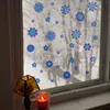 Window Stickers Kizcozy Creative Blue Snowflakes Christmas Film Decorative Double Side Thickened Static Cling Reusable