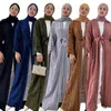 Ubranie etniczne Eid Mubarak Elegancki prosty Abaya Dubai muzułmanin dla kobiet Kaftan Kaftan Turcja Islamska kaftan arabski femme