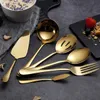 Set di sterro per posate da posate da 6 pezzi Set di utensili da portata Include Cake Server Spoon Servizio Gold HKD230812