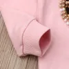 Zestawy odzieżowe 1 5 lat jesień zima maluch dzieci dziecięce ubrania ścieżki różowe długie rękawowe lampartki spodnie stroje 230823