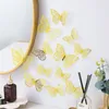 Wall Stickers Hollow 3D Butterfly 3 Layers Gold RoseGold Decorative Butterflies for Wedding Birthday Party Decoration 12pcs 230822