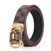 Online men's automatic buckle belt cheap letter plaid belt business casual belt