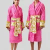 Veet Bathrobe Robe ontwerpers Barokke mode Pamas Mens Women Letter Jacquard Printing Barocco Print Mouwen sjaalkraag zakriem