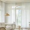 Tende trasparenti voile solido filo bianco tende da finestra tulle per soggiorno cucina trattamenti moderni 230822