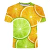 Camisetas masculinas Personalidade de verão frutas tumultos hd de camiseta moda hip hop de manga curta abstrato abstrato harajuku roupas de qualidade criativa de qualidade