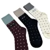 Hosiery Designer Trendy and fashionable crew socks m-letter hand sewn patch with polka dot color matching medium tube pile cotton socks for women 9TTQ