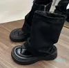 Sandalen Mid Heels Mode Casual Denim Plattform coole Kleiderschuhe Frauen Pantoffeln vielseitig