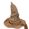 Brown Witch Wizard Hats Halloween Party Headwear Party Props Cosplay Costume Accessories Adult Carnival Halloween Sortering Hat HKD230823