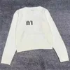 Suéter de diseñador Mujeres Diseñadores Ropa Tops de punto Jersey Otoño Top fino Manga larga Cuello redondo Suéteres de punto delgados para mujer