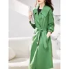 Damen Trenchcoats Damen Frühling Herbst 2023 Mantel Breites Revers Britischer Mantel Koreanische Lose Mittellange Zweireihige Windjacke