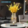 Vases en verre transparent en métal Design moderne Pot de plante en cristal de luxe fleurs séchées salon Jarrones décoration de table HKD230823