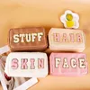 Cosmetic Bags Cases 4PC Towel Embroidered Letter Tarp Makeup Bag Random Letter Color 230822