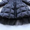 Giacca da bambina giù per bambina inverno inverno inverno imbottiti adolescenti per cuccioli lucidi con cappuccio giubbotto cappotto per bambini abiti da bambino 314y J230823