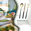 Utensílios de cozinha 304 Aço inoxidável portátil utensílios de mesa com acessórios de viagem de caixa com pp snap-fit ​​café da manhã tipo 6 hkd230812