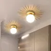 Ceiling Lights Nordic Sun Flower Glass Ball Led Lamp For Corridor Bedroom Bedside Minimalism Indoor Home Decorative Luminaire