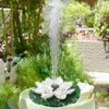 Decoraciones de jardín Mini Lotus Fuente de agua solar Decoración de estanque Cascada Baño de aves al aire libre Powered Flotante 230822