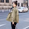 Frauen Trench Coats Frauen Temperament doppelt baceed gekerbte Streetwear Langarm Casual Vintage Korean Fashion Spring Windproof