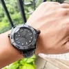 Top Classic New Black OMG Automatische Bewegung 42mm Dial Dial Transparent Rücken Edelstahl Case Fashion Sports Männer Uhr KOSTENLOSE Versand