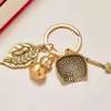 Keychains mässing Gourd Pixiu Nyckelkedja Pure Copper Lucky Bag Dustpan Car Ring Pendant Chinese Fortune Wealth Success Jewets Gift