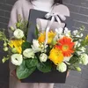 Gift Wrap 5pcs Waterproof Kraft Paper Portable Flower Basket Bouquet Handle Carton Creative Holiday Wrapping Box