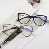 ブルーライトブロッキングメガネロンシーレトロキャットアイリーディングメガネフレーム女性アンチブルーライトコンピューター眼鏡
