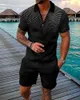 Traccettaci maschili maschi abbigliamento in stile spiaggia outfit streetwear maschi estivi per polo vintage di lusso set casual gira giù per la binario del colletto 230822