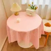 Table Cloth Vintage Floral Ins Plaid Round Square Tablecloth Dormitory Student Desk Meal Background