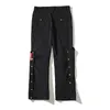 Designers casual pant streetwear jogger byxor sweatpants rrr123 American high street tryck dubbelsidig omvänd slitage dekonstruerad vibe brast byxor gata