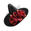 Witch Hat Hair Clip Wizard Hat Headband Floral Witch Headpiece Fancy Party Dress Accessory Witch Custome huvudbonad HKD230823