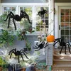 Altre forniture per feste festive 30 50 cm 75 cm 90 cm 125 150 cm peluche di oversize Black Spider Halloween Decorazione per feste di casa esterno bar per casa Haunted House Horror Props L0823