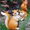 Garden Decorations Home Decoration Solar Resin Animal Ornaments Outdoor Courtyard Lawn Landscape Cute Squirrel Night Light Handmade Crafts