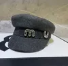 Berets marca desgin inverno boina femme cashmere carta de cristal octogonal chapéu mulheres estilo britânico ao ar livre boina newsboy boné