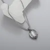 Hänge halsband mode oval locket halsband damer vintage silver färg öppningsbar elegant fest smycken julklapp grossist