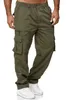 Calça masculina homens cargo de verão trabalho calça estirada cintura solta esportes de bolso multi -bolso ao ar livre usando 230822