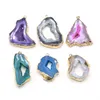 Anhänger Halsketten Naturstein Achat Geode unregelmäßige Kristall Druzy Charms für Frauen Männer Schmuck Making DIY Halskette Accessoires Großhandel