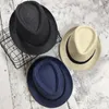 Wide Brim Hats Bucket Fashion Men Straw Hat For Women Summer Trendy Beach Sun Solid Color Fedoras Ribbon Casual Cowboy Jazz Cap Gangster Male 230822