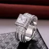 Band Rings Super Shining Women Men Fashion Exquisite Silver Color Inlaid Zircon Stones Wedding for Engagement Jewelry 230823