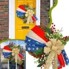 Dekorativa blommor Amerikansk självständighetsdag krans 4 juli ytterdörr flagga simulering blomma hemvägg hängande dekoration