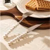 Europa Silver Fashion Pearl bestek Set 18/10 roestvrijstalen creativiteit Geschenk Flatware 304 Knife Vork Lepel Drop verzending HKD230812