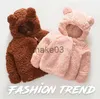 Down Coat Baby Winter Coat Children Plus Velvet tjock varm quiltad ullrockpojke och flicka Cartoon Hooded Coat Lamb Fur Coat Baby Coat J230823