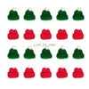 Mini julhattar Santa Ornaments Bottletree Hat Crafts Tiny For Cover Covers Sticking Stick Doll Claus Embelling HKD230823