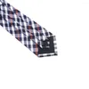 Bow Ties Luxury 8cm Mens Necktie Plaids Patterns Gray Blues for Man Shirt Jacquard Cravat Business Party Accessories