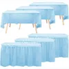 Autres fournitures de fête d'événement Fournitures de nappe en plastique jetable rose et jupes de table ensemble couverture anti-taches pour bébé douche fille anniversaire décor 230822